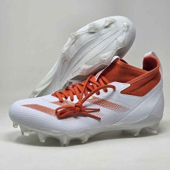 adidas SM Adizero Impact Football Cleats Mens Size 11 White Orange IH8467 New - Picture 1 of 12